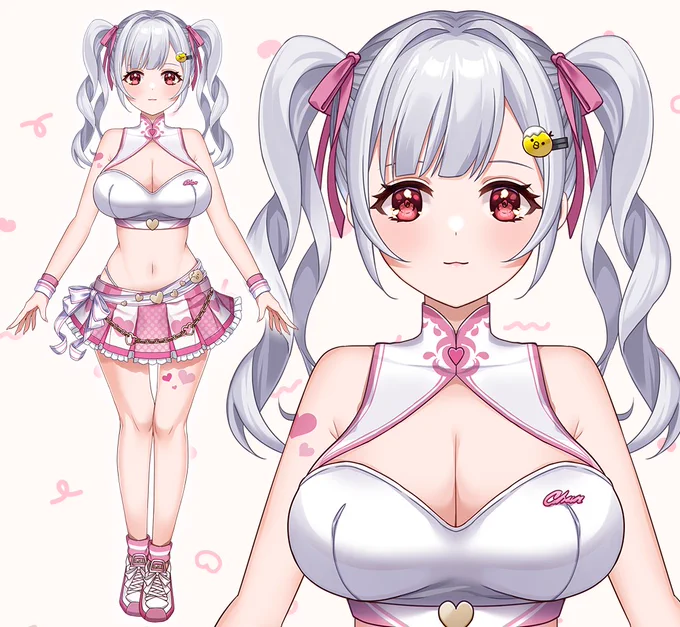 天木纯ちゃんの新衣装をお仕立てさせていただきましたデザイン担当はゴマねこさん(#goma_o_neko)です!1周年おめでとうございます～～!!!#ちゅんのえ 