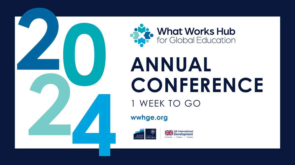 WWHGlobalEd's tweet image. 🎉Counting down to the 1⃣st @WWHGlobalEd annual conference taking place from 25 to 26 September @BlavatnikSchool, @UniofOxford. Join us online as we explore how to implement education reforms at scale. 

Learn more ➡️ bit.ly/4guqK79

#WWHGlobalEd24 #education #EdReform