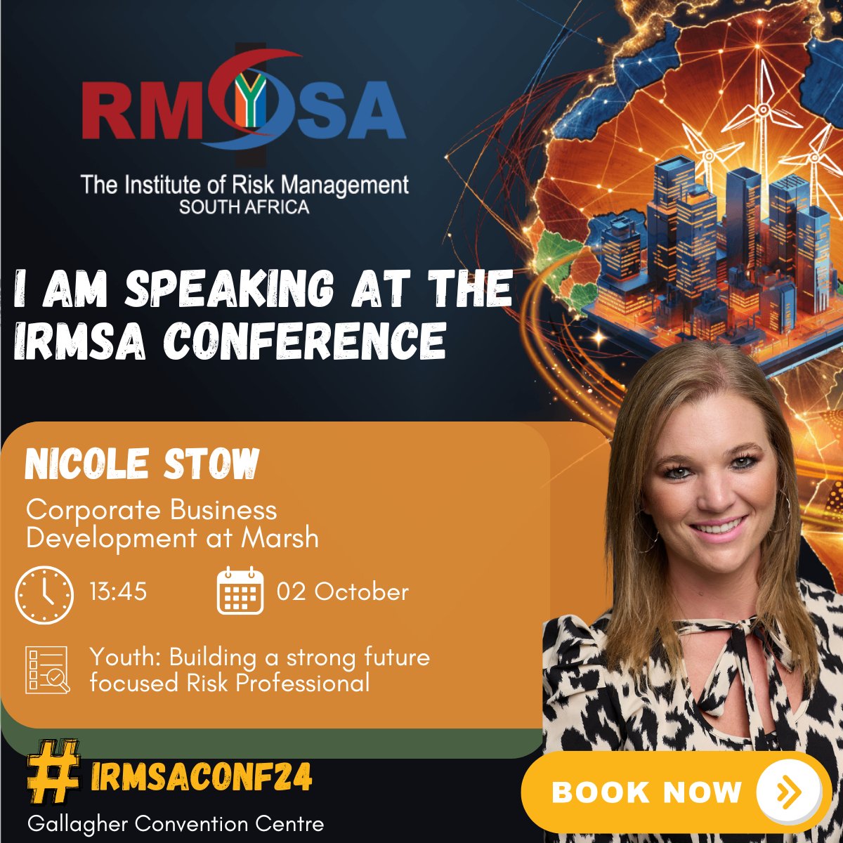 🎤 SPEAKER ANNOUNCEMENT

🔐 Nicole Stow from Marsh will share insights into building a better future for young risk managers at  #IRMSAConf24. 🌱💼

📅 Oct 1-2, 2024

📍 Gallagher Convention Centre

🔗 Register: irmsa.org.za/page/conference
#RiskManagement #Innovation