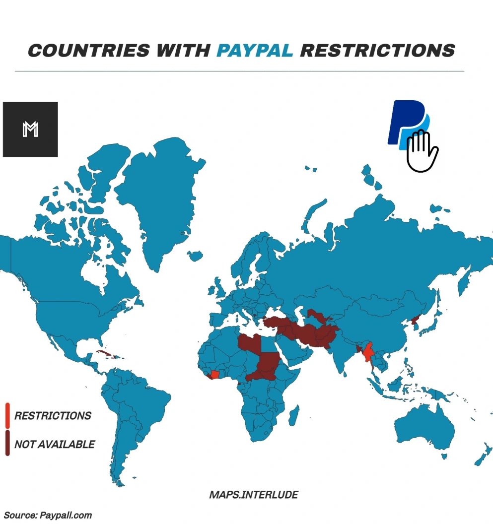 Şu haritaya bakan ortalama zekalı bir kişi sorunun PayPal'de olmadığını anlayabilir.