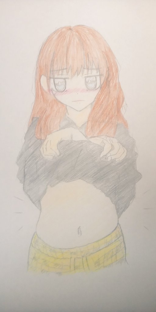 お腹をちら見せしてくれる女の子
#へそチラ