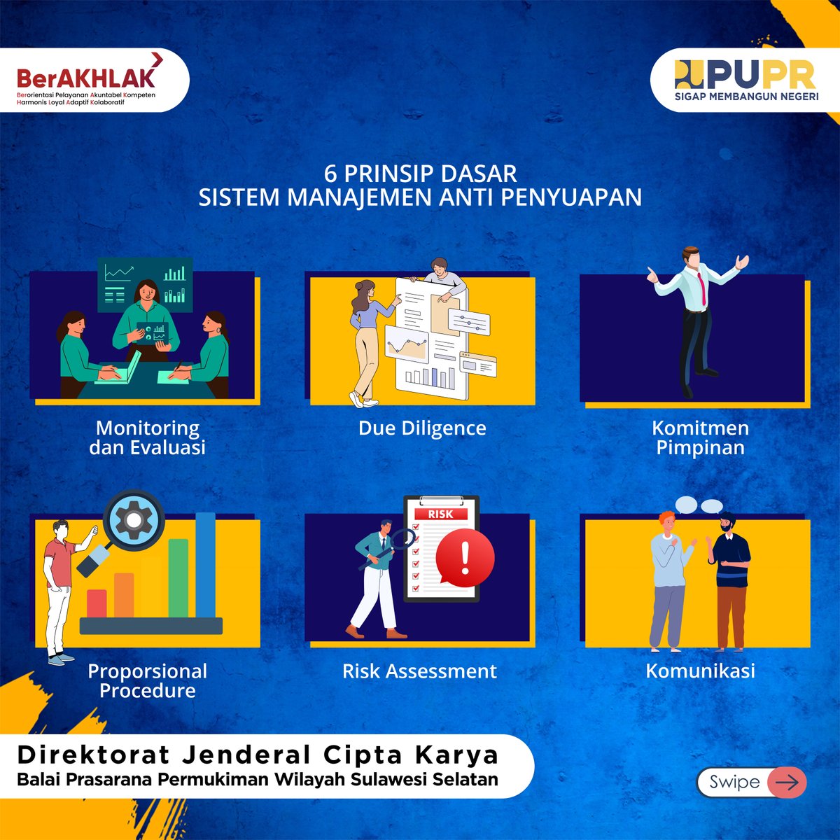 pu_ck_sulsel's tweet photo. Halo #Cika apakah kalian pernah mendengar tentang Sistem Manajemen Anti Penyuapan atau yang lebih kita kenal SMAP di lingkungan Kementerian PUPR.

Tapi kalau #Cika belum tau?
Yuk, simak infografis dari mimin untuk lebih mengerti tentang SMAP dengan lebih baik lagi https://t.co/d10hiWQ5rU