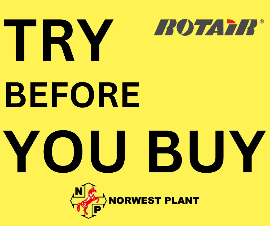 We are still offering customers a try before you buy option on all Rotair models we stock

We have teamed up with our sister company Contract Plant Rental so you can claim up to one week's hire off the price of your new Rotair.

It's a win win!

@ballyveseyltd