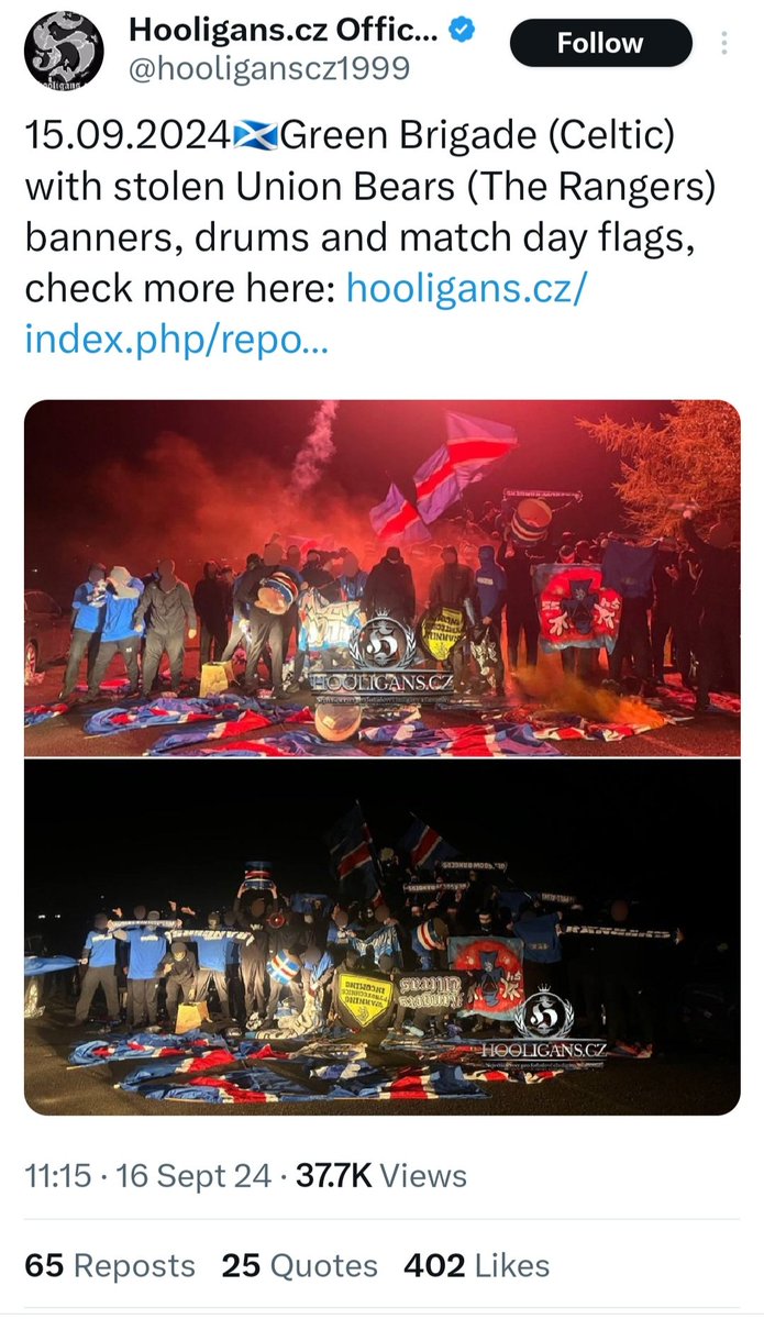 Nothing the Union bears do now will trump this. They are finished.

Well done bhoys 🤣👏