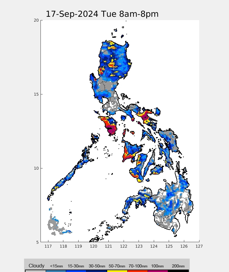 Weather_Manila's tweet image. (20240616pm) 3-day rain projection #GenerPH some rains across Luzon but heavier still along western Mindoro and Visayas