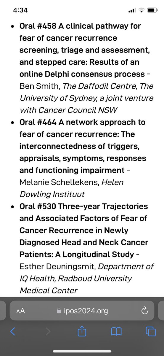 Who’s going to #IPOS2024?
If you want to get your conference off to a 🥇 start come to session 1 9am Wed chaired by the amazing <a href="/JoseCusters/">José Custers</a> 
👂 the latest on #FCR tools, treatments, trajectories, networks &amp; implementation from 🌟 speakers including <a href="/DrSophielebel/">Dr.SophieLebel 🇨🇦</a> <a href="/DeuningEsther/">Esther Deuning</a>