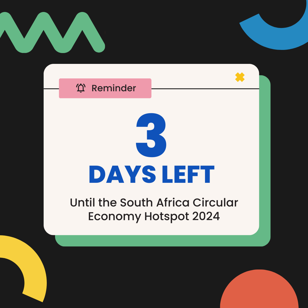 AfriCANcircular's tweet image. Join the circular economy revolution in South Africa! 3 days left to register for #SACEH24. Experience groundbreaking sessions, network with industry leaders, and be part of a sustainable future. Don't miss out! Learn more shorturl.at/Yak6L #CircularEconomy #Sustainability