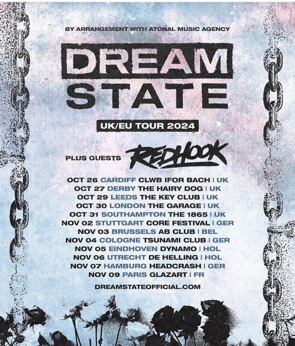 weareredhook's tweet image. Ok UK / EU it’s your turn mates!!!!

Pumped AF to be coming back this Oct/Nov touring with @DreamStateUK playing @CoreFestGermany &amp;amp; celebrating Halloween in Portsmouth with the legends in @Skindredmusic &amp;amp; @AsDecemberFalls  👻🧟‍♀️🎃

🎟️ weareredhook.com