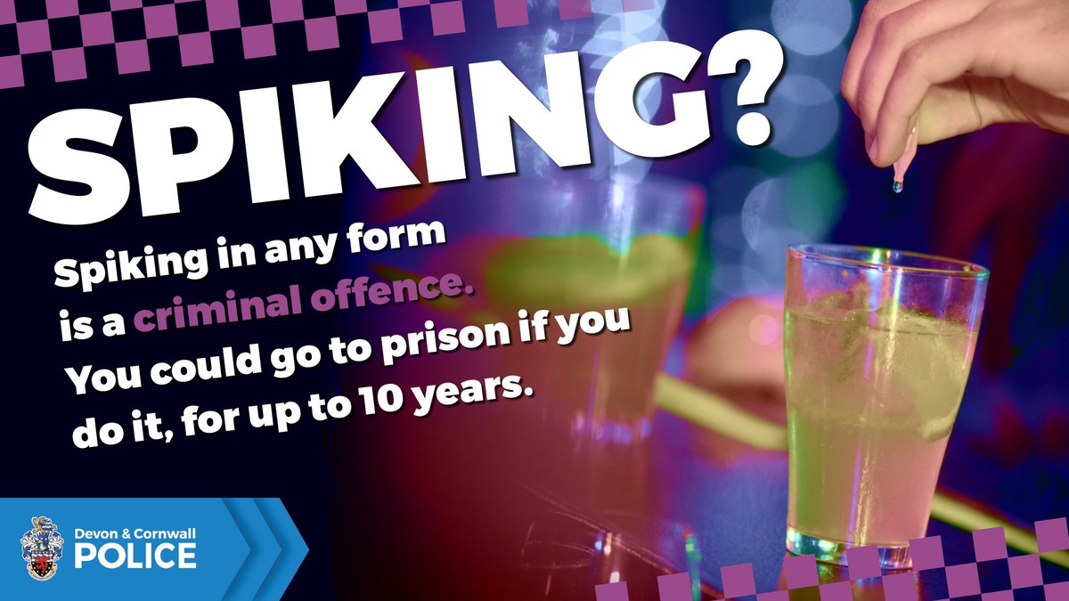 #Spiking is a criminal offence. It has serious consequences for those who do it and are caught.
Up to 10 years jail.
Lose your job, family and friends.
More about spiking in all forms here, and how to report it: orlo.uk/pjea8 
#StopSpiking