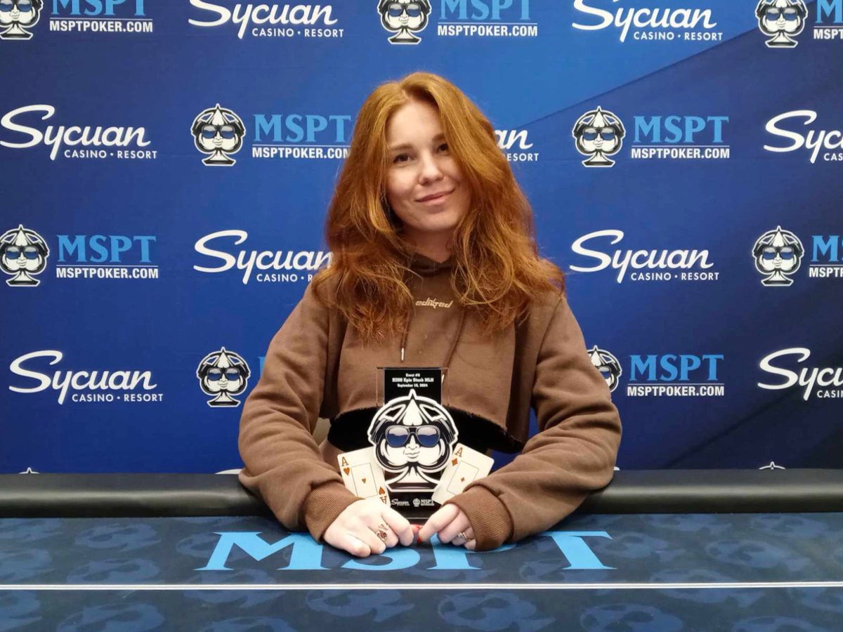 msptpoker's tweet photo. Congrats to Anastasia Knapp of Escondito, CA who was the outright winner of Event #6: $200 Epic Stack NLH @SycuanCasino 

Anastasia takes home $4,198 and the 🏆❗️

Results: https://t.co/9wam9jkwUj https://t.co/3Esp9lTalJ