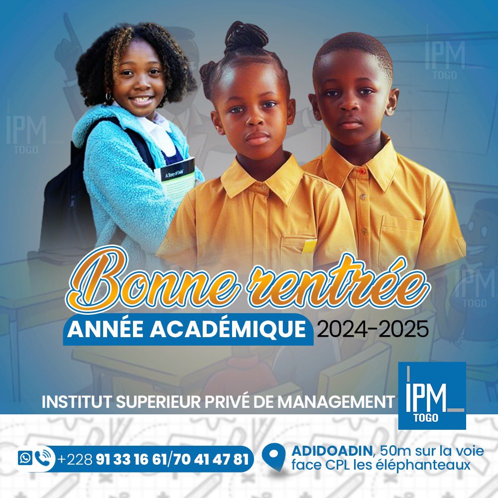 ipm_Togo's tweet photo. Bonne rentrée à tous.
#ipmtogo
#rentrée2024-2025 https://t.co/BDrSiunTJO
