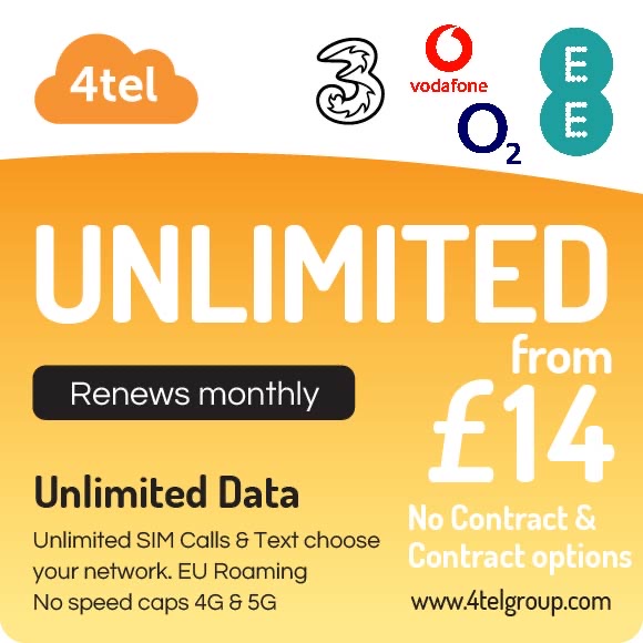 Our unlimited Data plans start from £14 a month