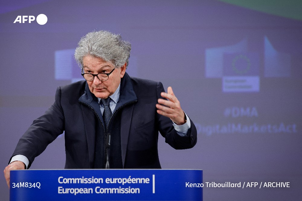 Thierry Breton, commissaire européen au Marché intérieur, a annoncé démissionner de la Commission européenne avec effet immédiat, affirmant que la présidente Ursula von der Leyen a demandé à Emmanuel Macron qu'il ne soit plus le candidat de la France #AFP