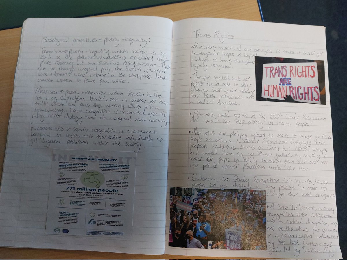 StBen_Soc's tweet photo. Loving the summer homework entries from @stben_6thform @StBenedictDerby year 13 so far! Such a variety of medos sources mad fantastic application to what they've covered already with some amazing AO2 of the theories! It's going to be a great year! #alevel #alevelsociology https://t.co/G3JDWnlsv6