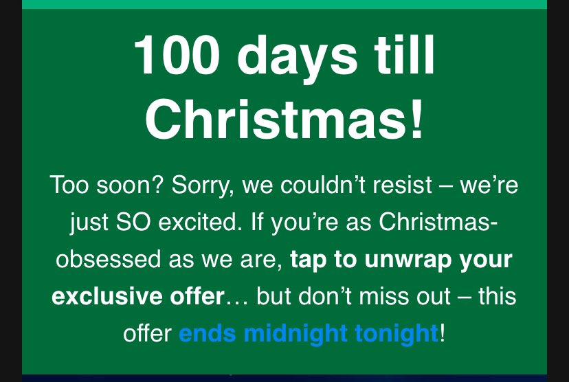 I’m sorry. NO, NO.  NO

This is just wrong 

Why are people always wishing time away

Why can’t we appreciate wonderful September sunshine 🌞 , autumn leaves,🍂 and bonfire night 🔥 

There ought to be a law against Christmas starting early 

#saynotoChristmasbeforeNovember