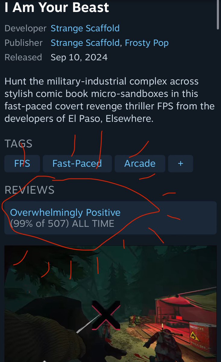 YEAAAAAAAAAAAAAAAAAAAH

In less than one week - I Am Your Beast just hit Overwhelmingly Positive on Steam.

Please keep telling your friends about the game—and thank you all so, so much for your support. ❤️
store.steampowered.com/app/1876590/I_…