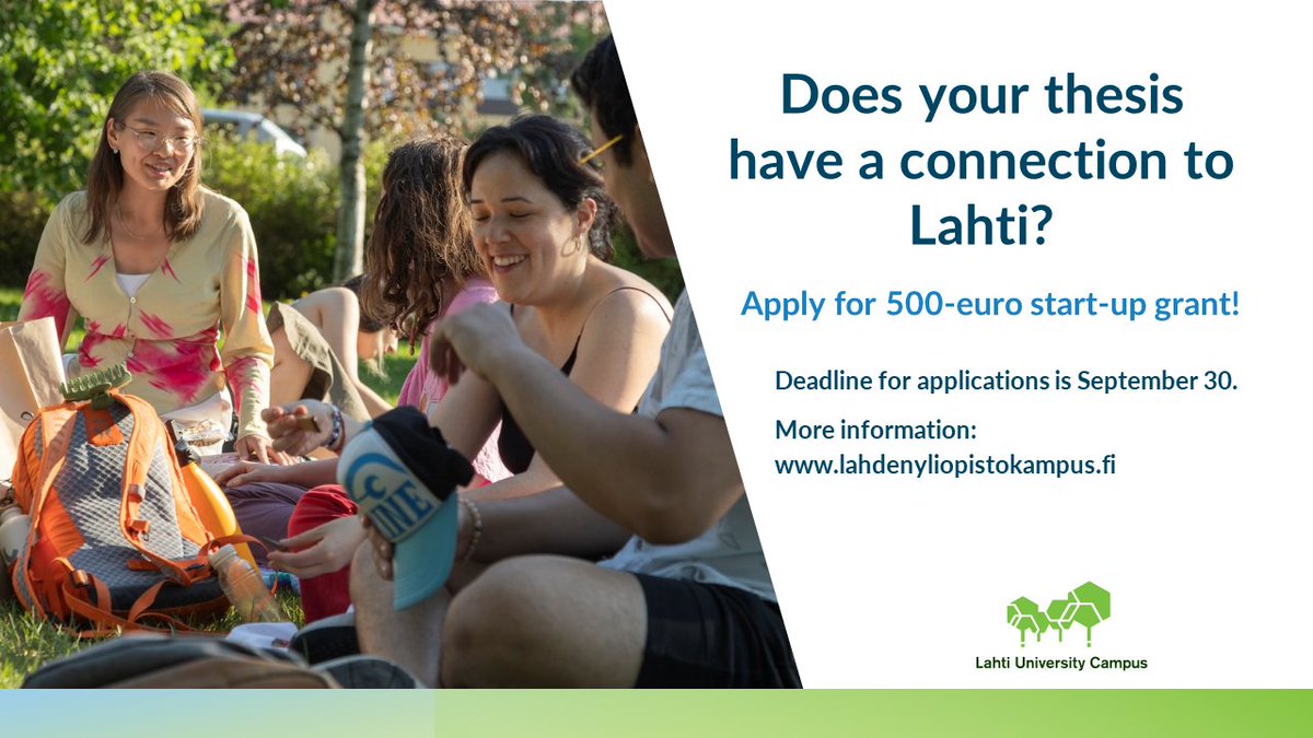 Lahden Yliopistokampus (@uclahti) on Twitter photo Hey <a href="/UniLUT/">LUT University 🚀</a> and <a href="/helsinkiuni/">University of Helsinki</a> students: grants available Lahti-related theses. Read more and apply: lahdenyliopistokampus.fi Hey <a href="/UniLUT/">LUT University 🚀</a> and <a href="/helsinkiuni/">University of Helsinki</a> students: grants available Lahti-related theses. Read more and apply: lahdenyliopistokampus.fi