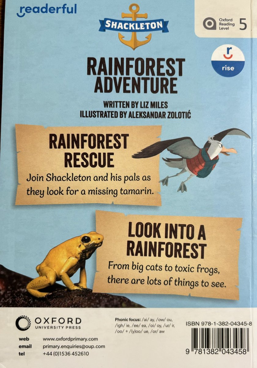 Liz_Miles's tweet image. My latest book for @OUPPrimary ‘Rainforest Adventure’ is all about rainforest animals for the Readerful series. It’s 2 books in 1! A story about the search for a missing animal is followed by lots of photos and facts about all kinds of plants and animals. #Raiseareader #Readerful
