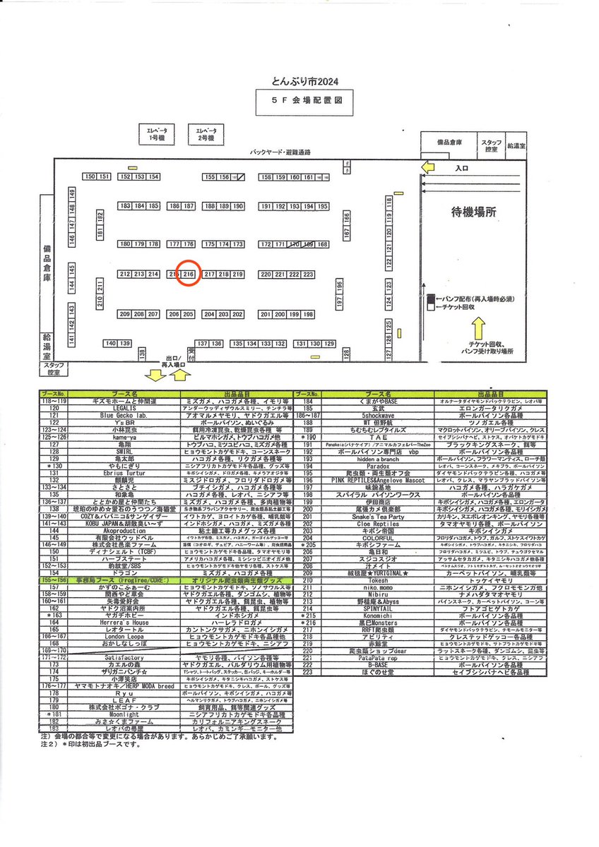 9月22日（日曜日） 夢のとんぶり市に初出展させていただきます！

会場5F - 216ブース（赤丸）にて、お待ちしております。

是非お声掛けください！
当日お会いできる事を楽しみにしております！