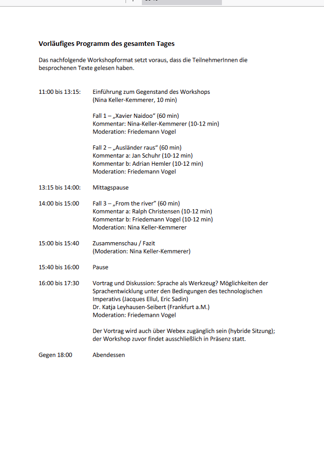 VogelFriedemann's tweet photo. "Allgemeinsprachliche Äußerungen und ihre Bedeutung vor Gericht"
Interdisziplinärer Workshop am 29.11.2024 im  Heidelberger Arbeitskreis der #Rechtslinguistik. Teilnahme kostenlos, Anmeldung bis 31.10. erforderlich:
https://t.co/eSyDj1g2Sz

#SpracheUndRecht #Methodik https://t.co/0ThH9dt3hS