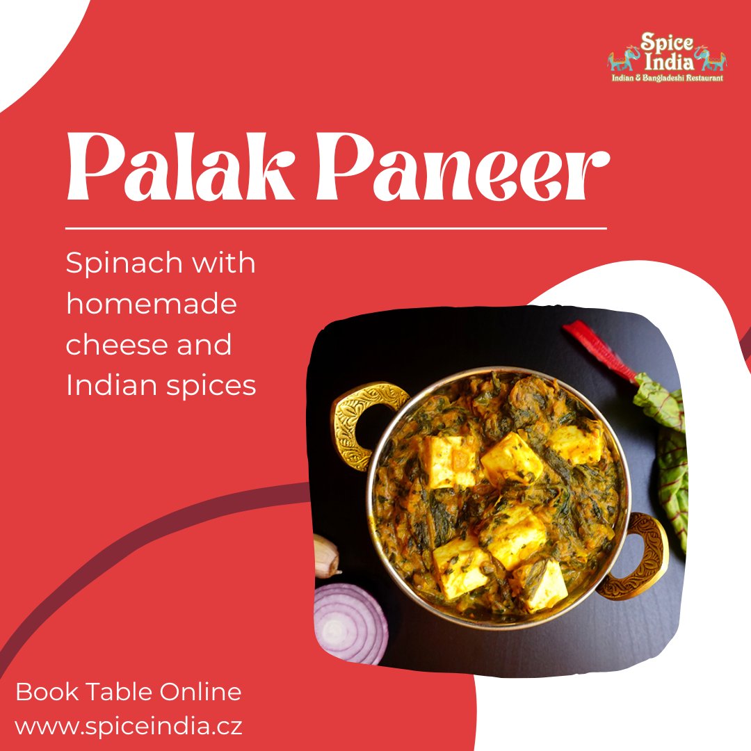 SpiceIndiaCZ's tweet photo. Indulge in the rich flavors of Palak Paneer!🧀

🍃A perfect blend of #creamy #cheese, fresh spinach, and aromatic spices awaits you.✨

Book Table Online - https://t.co/LUSwk325Yi
#paneer #recipe https://t.co/Ej1Ymqzm6Z