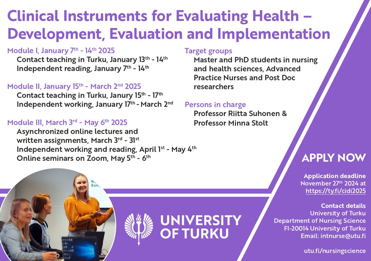 Clinical Instruments for Evaluating Health –
Development, Evaluation and Implementation