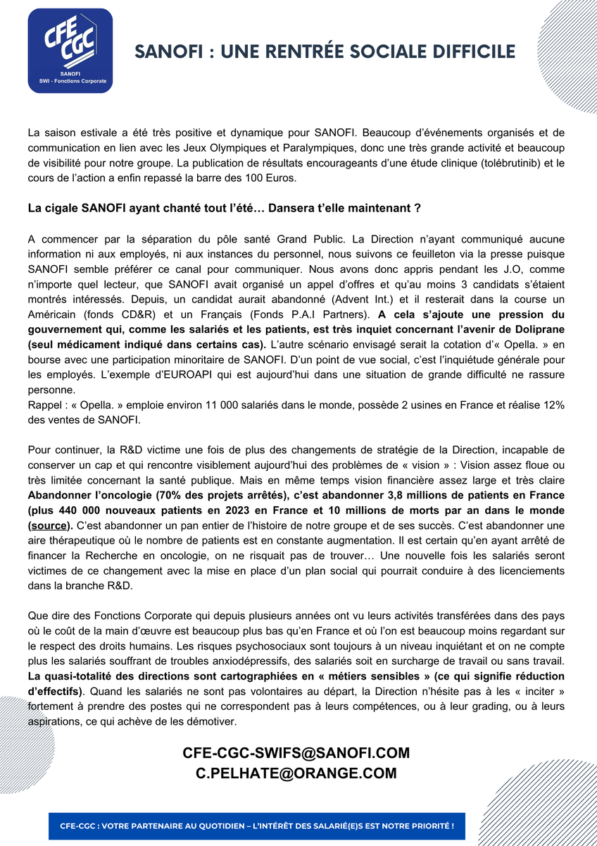 #SANOFI #CFECGCSAG