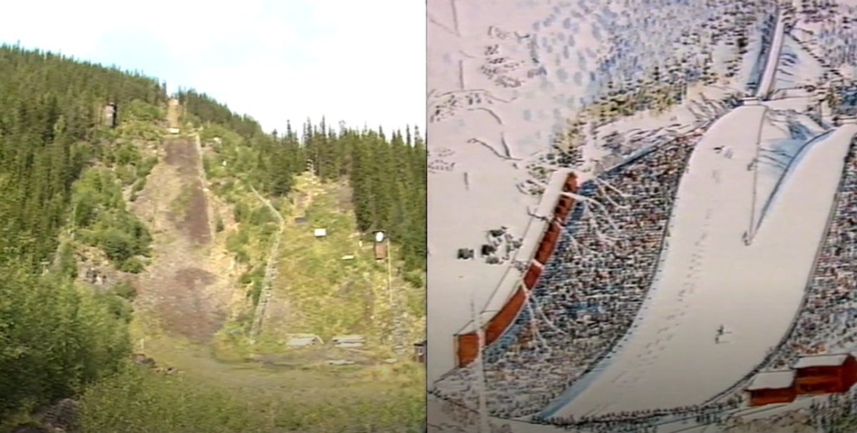 Det er 36 år siden Lillehammer fikk tildelt OL. Mens man i nabolandet var förbannat og jättebesviken, så kunne man i Norge se frem mot store investeringer i idretten. Her er noen av de opprinnelige planene for Lillehammer-OL - Hoppbakkene ble relativt like som planlagt