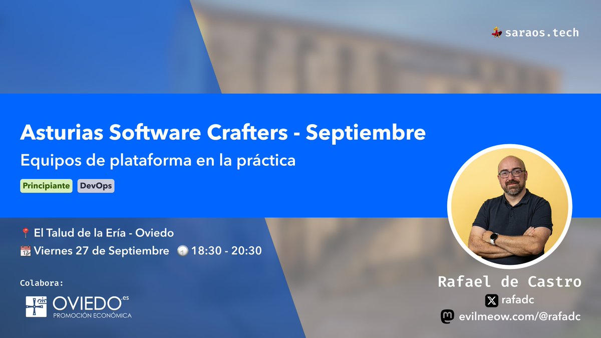Han vuelto, en forma de charla! El viernes 27 de Septiembre, volvemos a la carga. <a href="/rafadc/">Rafa de Castro</a>, contará su experiencia con equipos de plataforma en Stuart y que les aportan.

📆 Viernes 27 de Septiembre 
⏰ 18:30 - 20:30 CEST 
📍 Oviedo
🗣️ Charla
🙋🏻‍♂️ <a href="/rafadc/">Rafa de Castro</a> 
🔗 bit.ly/4gpsWgm