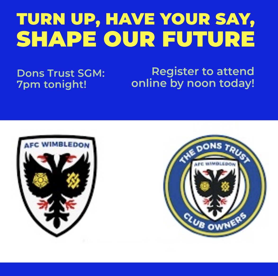 MisterGLS's tweet photo. Last call!
The members SGM kicks off at 7pm tonight, in the 1889 lounge.
If you can’t make it in person, you can join us live online - but deadline to register is noon today.
Register at https://t.co/PFrib9K9Er
#TurnUp
#HaveYourSay
#ShapeOurFuture 💛💙 https://t.co/pSbDe4op0x
