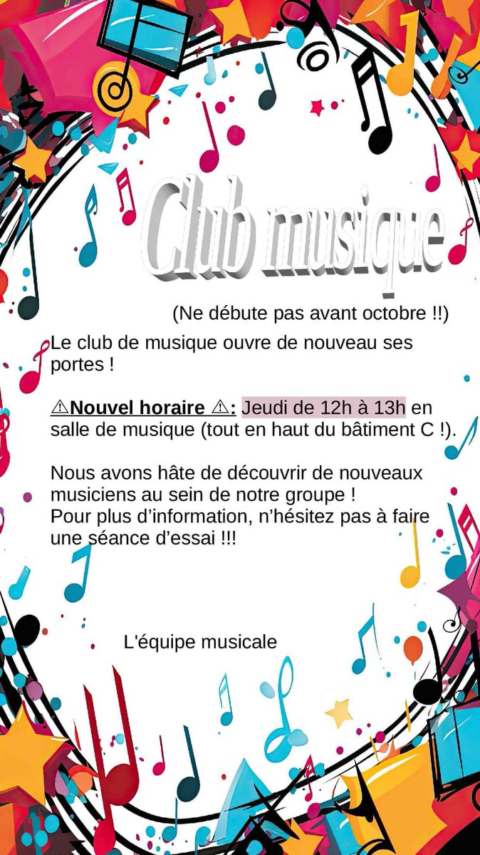 Inscriptions pour le club musique <a href="/TurgotLycee_87/">Lycée Turgot - Limoges</a>