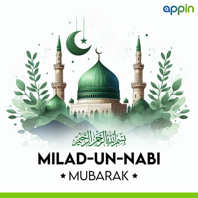 AppinOfficial's tweet photo. On this sacred day of Milad-un-Nabi 🕌, let’s remember the values of mercy and kindness taught by the Prophet Muhammad (PBUH) 💫. Wishing you peace and blessings today and always.

#MiladUnNabi #MiladUnNabiMubarak #UnityAndHarmony #PeaceAndBlessings #ProphetMuhammad https://t.co/wlyrV3xUGN