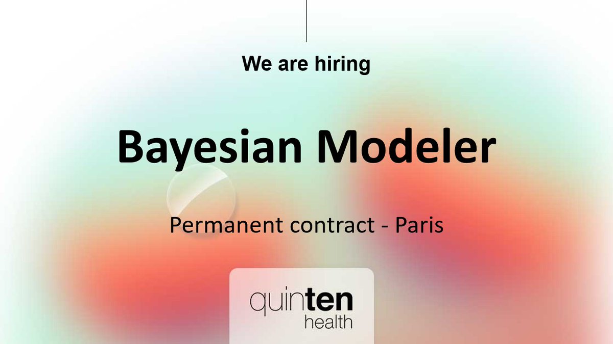 [#QuintenHealth - #recruitment]

We are looking for a #Bayesian Modeler to support Quinten Health!
👉 Discover the job description: welcometothejungle.com/fr/companies/q…

👉 Discover our career opportunities : quinten.ai/carrieres/

#jobs #hiring #jobsearch #job