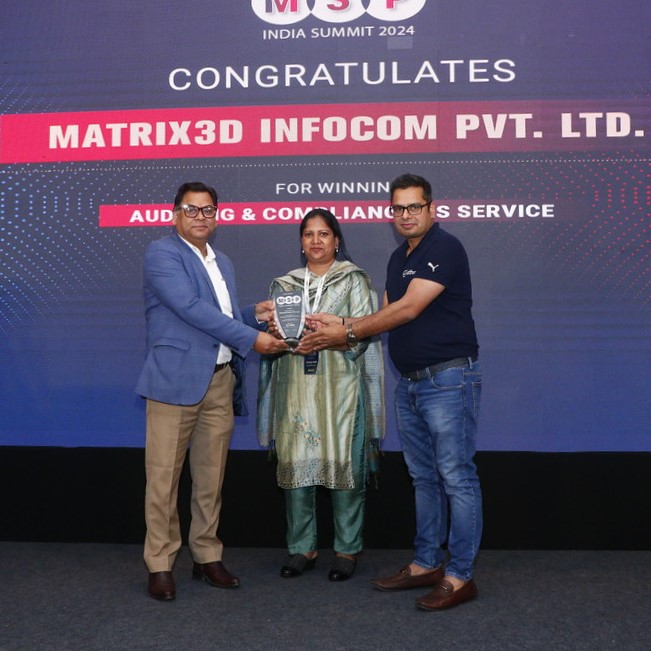 Matrix3D_India's tweet image. Matrix3D has excelled at ISO 27001 Audits, DPDP, and other SEBI and RBI audits.

We have brought great value specially to the SMB sector and are proud to have received the Auditing &amp;amp; Compliance as Service award at the MSP India Summit 2024 from SMEChannels.

#Matrix3D
