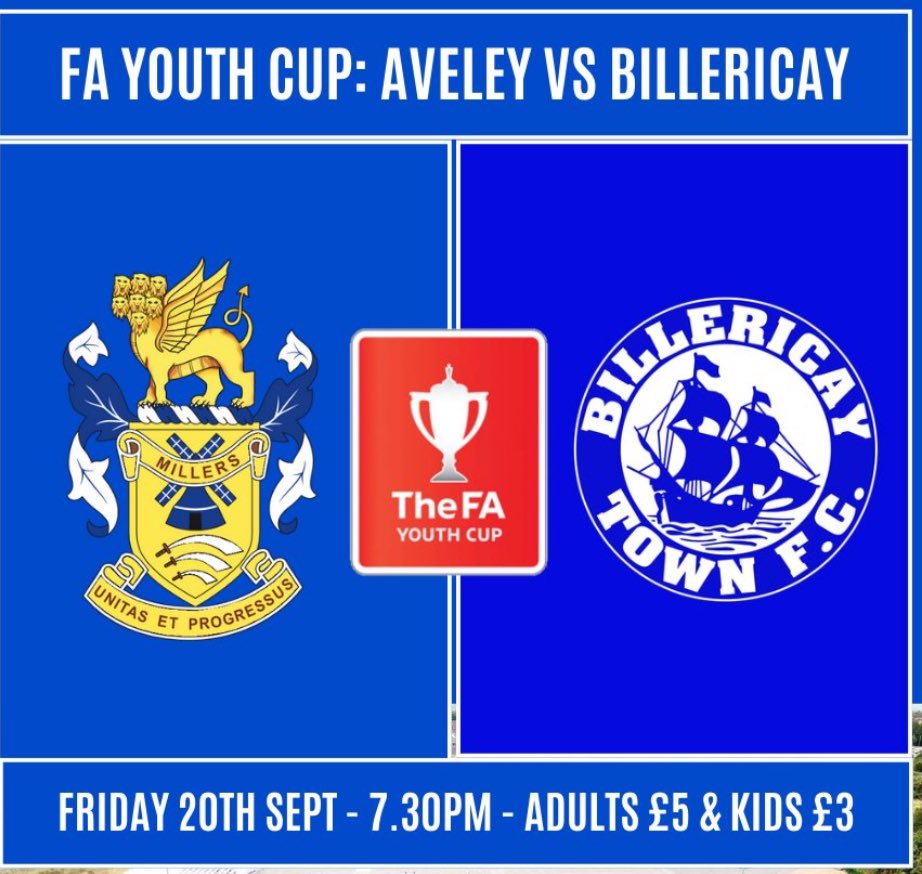 Aveley18eja's tweet photo. Friday night under the lights we enter the Fa youth cup 
Come show your support for the young team  
@AveleyFC @AveleyFcEJA @AveleyYouthFC @MillerJohno @Sons_of_Aveley https://t.co/ZgRvhQ50vw