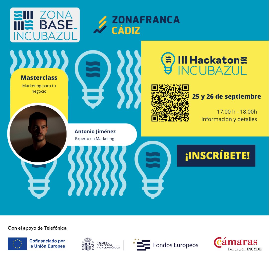 IncubazulCadiz's tweet photo. 🚀✨ ¡Estamos emocionados de contar con el mentor experto en marketing de #Incubazul en el III #HackatonIncubazul! 🌊
💡 Prepárate para aprender de los mejores y llevar tus ideas al siguiente nivel.
¿Listo para el reto? 💥#MarketingDigital https://t.co/Pv5eqLUd6V https://t.co/GXWpnniXrC