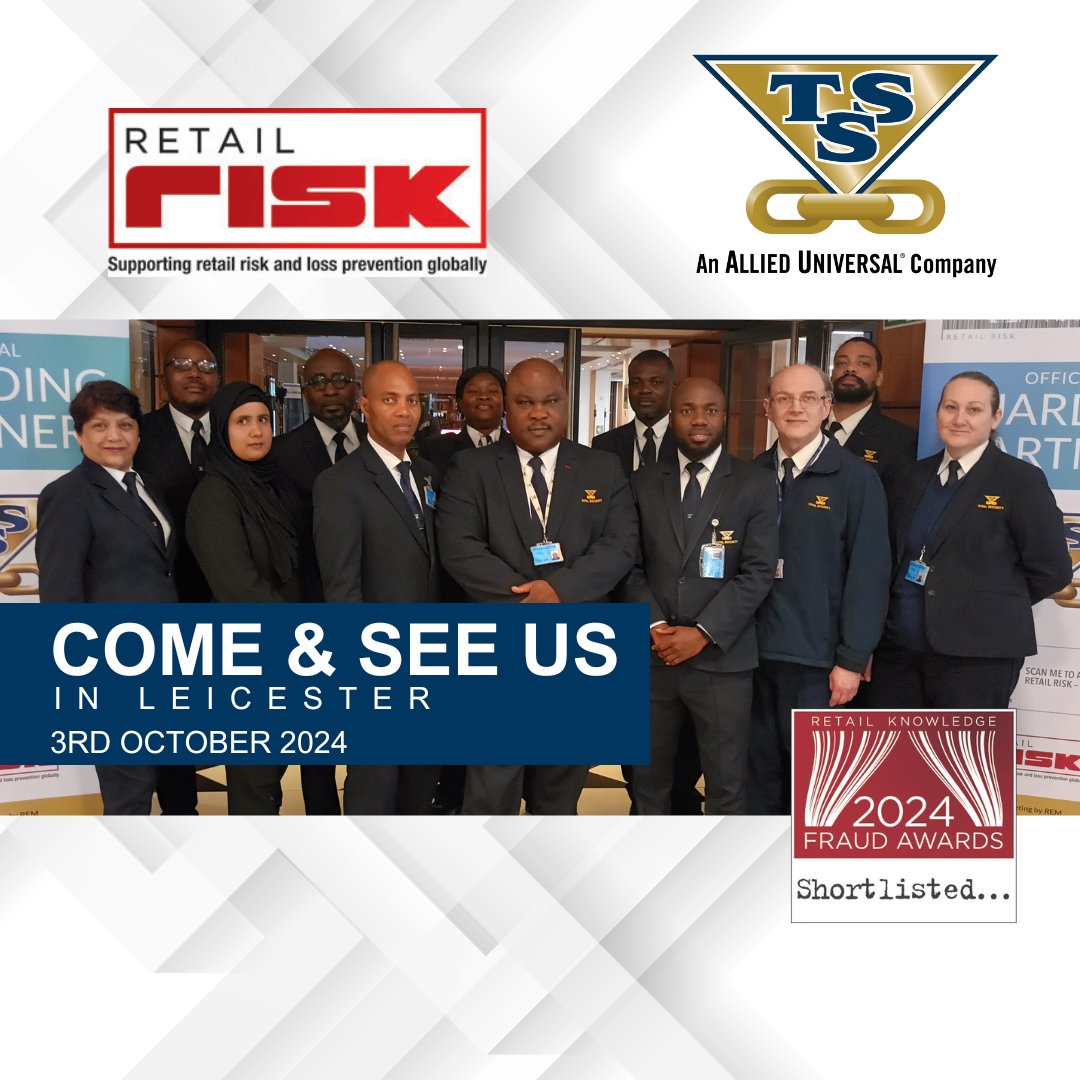 Retail Risk - Leicester is just around the corner and TSS will be there!

Come and talk to our team during the day, we'll be happy to discuss your security needs! 

#Successinsecurity #Totalsecurityservicesltd #TSS #RetailRisk2024 #RetailRiskLeicester