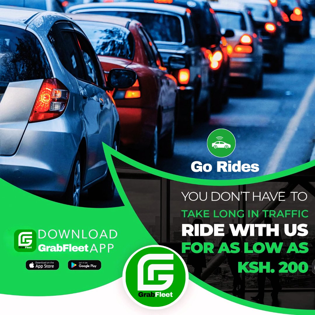 GrabFleet's tweet photo. 🚗 Grab a Ride from Just KES 200!
Affordable, reliable, and fast rides with GrabFleet. Book now and get moving for less! 📲 Download the app and enjoy smooth rides across Kenya. #GrabFleet #AffordableRides #KES200Rides #RideSmart https://t.co/FwhwYSw6f7