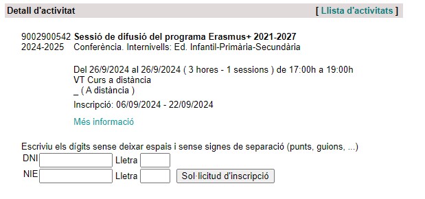 🟢Atenció! Apunteu aquesta data: 🗓️26 de setembre 17.00h.  Ja podeu fer la vostra inscripció a la sessió de difusió de les oportunitats del programa #Erasmus+ 🇪🇺per a la millora de la vostra institució 🏆🏆. Serà una sessió síncrona i telemàtica 💻, us hi esperem!!