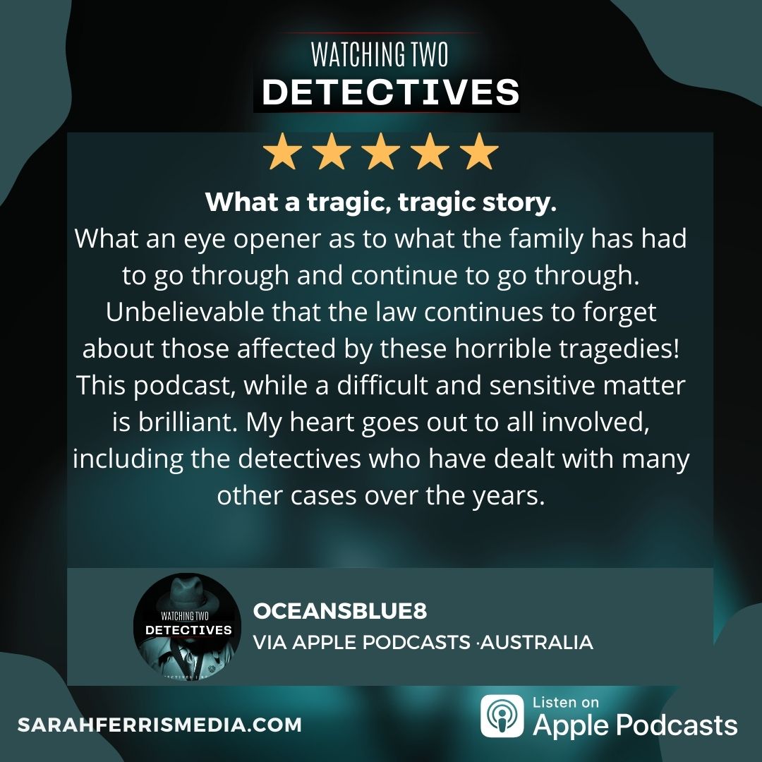 🎧 A huge thanks to everyone who’s left a review for Watching Two Detectives! Your words mean so much—not just to us, but to the Furlong family as well. ❤️ Haven’t shared your thoughts yet? We’d love to hear from you wherever you listen! #PodcastLove #SarahFerrisMedia