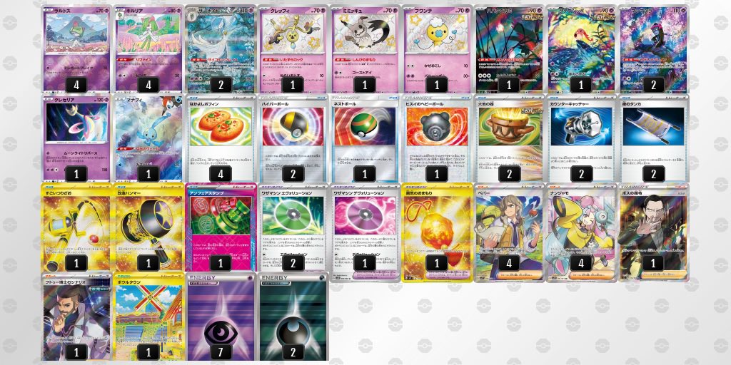 シティリーグ2025シーズン1
トレカショップKCC サーナイト使用
１回戦❌ドラパ4-6
２回戦❌ライコポン3-6
３回戦❌炎バレット3-6
４回戦⭕️ドラパ6-1
５回戦⭕️リザ6-5
６回戦⭕️ドラパ3-3時間間際でお相手投了
60人中40位
CLまで日がないのでより一層練習します。
アドバイス貰えると嬉しいです😢