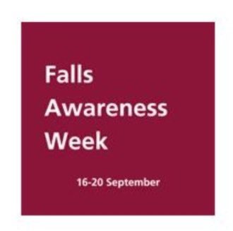 #FALLS AWARENESS WEEK  
16- 20 September 2024 
This year's theme is “From Awareness to Action”, to underline the fact that falls are not a normal part of ageing. Most falls can be prevented and older adults have the power to reduce their risk of falling.