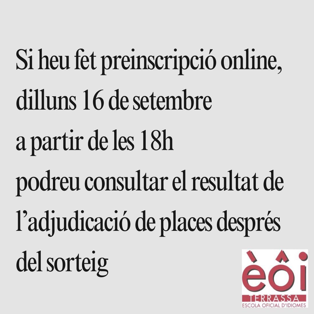 ‼️ Podeu consultar  el resultat a eoidigital.com/eoicat/alumnes/