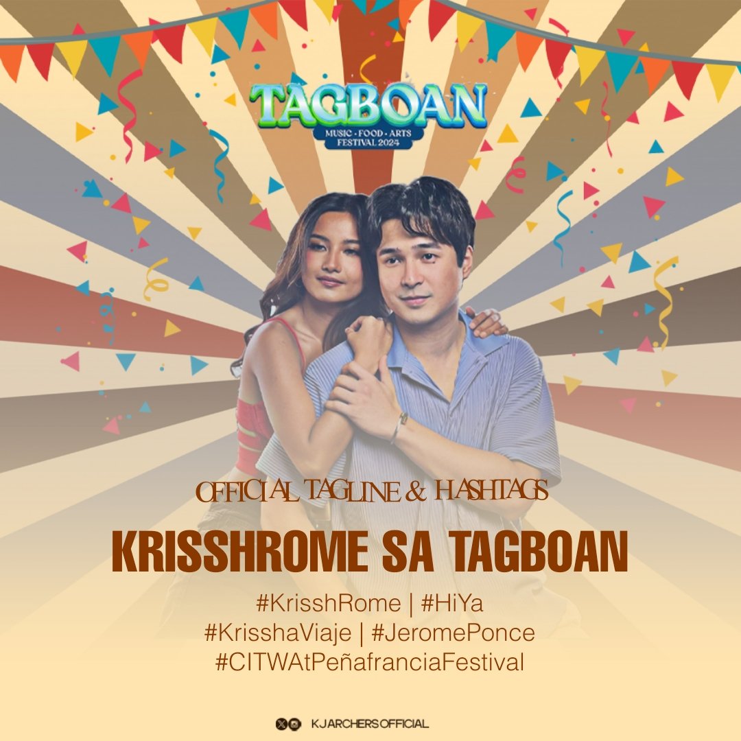 KJArchersOFC's tweet photo. TRENDING PARTY starts now! Make sure to copy the correct tags and format.

KRISSHROME SA TAGBOAN 

#KrisshRome | #HiYa
#KrisshaViaje | #JeromePonce
#CITWAtPeñafranciaFestival https://t.co/f1ueuxKfAq
