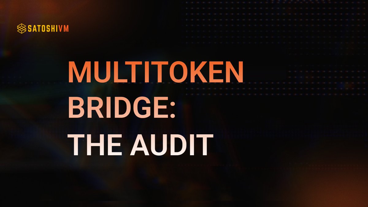 Dear SatoshiVM community! 
Although the launch of our MultiToken Bridge is delayed due to the market downturn, today we are releasing the audit report conducted by @PeckShield.

The MultiToken Bridge has successfully passed all required tests, and we appreciate your patience as
