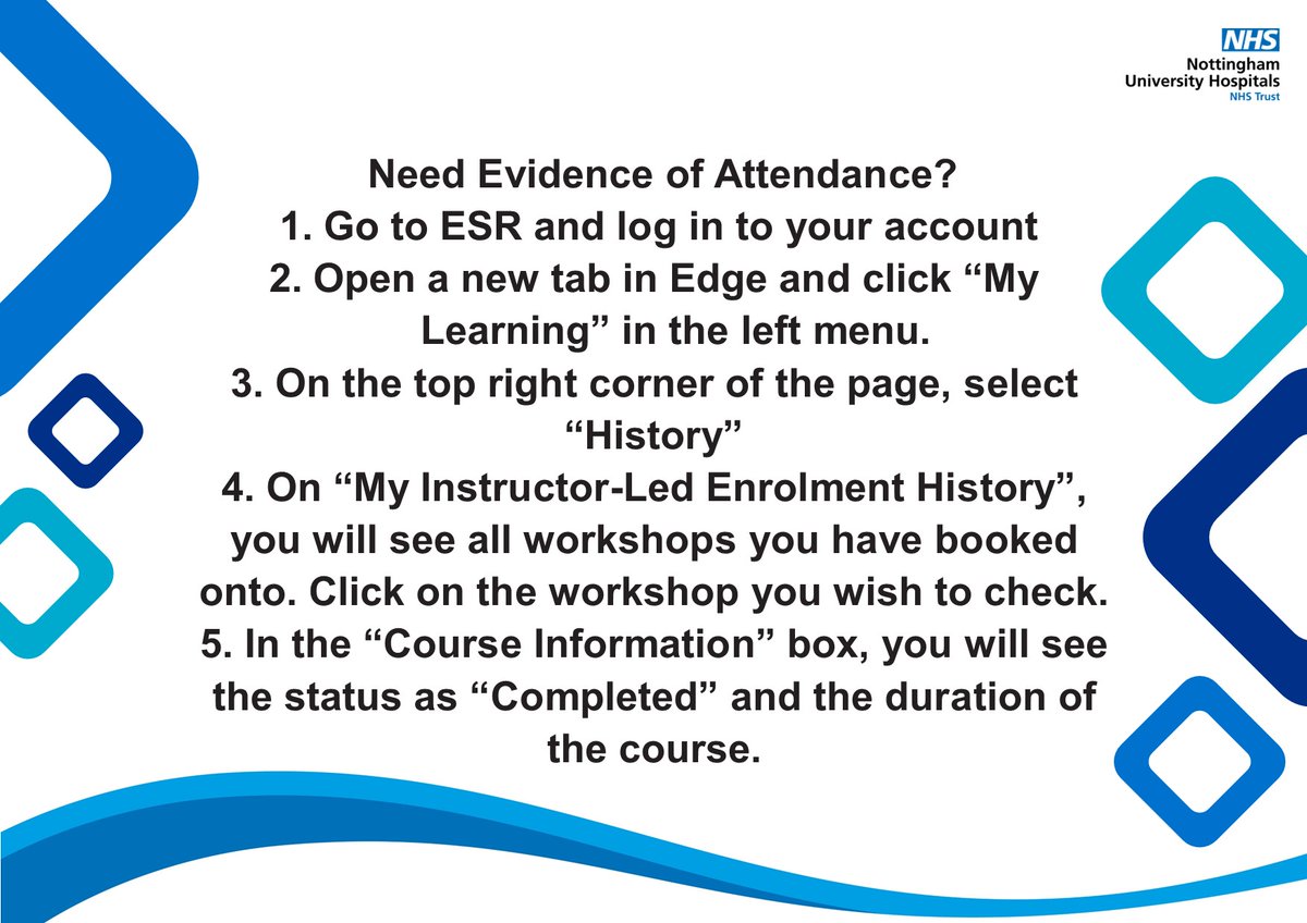 🧾Want to prove you've attended an OD Course?
Unfortunately, we don't provide certificates to confirm that you've attended the course. But we do provide evidence that you have attended the course.
Please see the instructions on the poster below.
#Inclusion #Ambition
