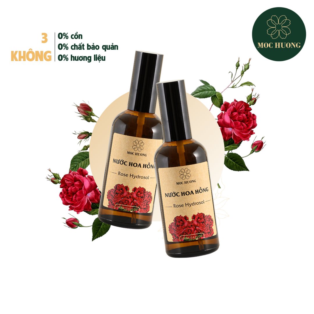 Nước hoa hồng Mộc Hương, 100% nước cất từ hoa hồng Tường Vy.