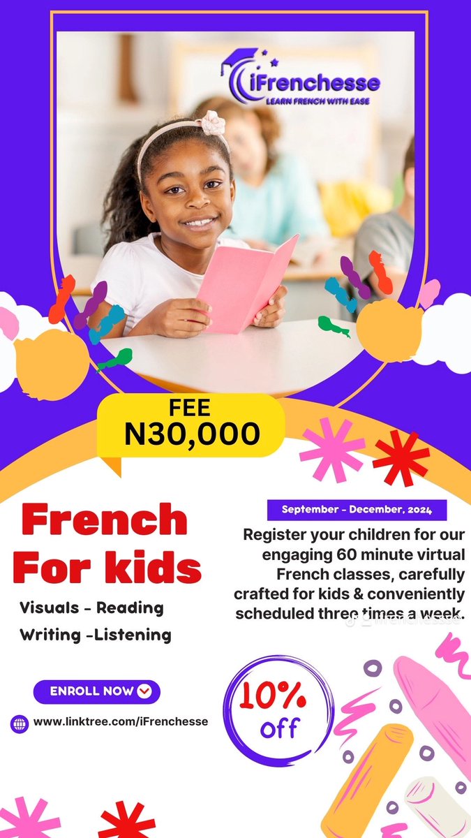 Ifrenchesse's tweet image. Bonjour! French is fun! Let your kids learn early!

📍Dear parents, help your kids experience the beauty of the French Language and allow them discover a world of fun and adventure from the comfort of your own home! #VirtualFrenchLearning #FrenchTutoring #LanguageEd