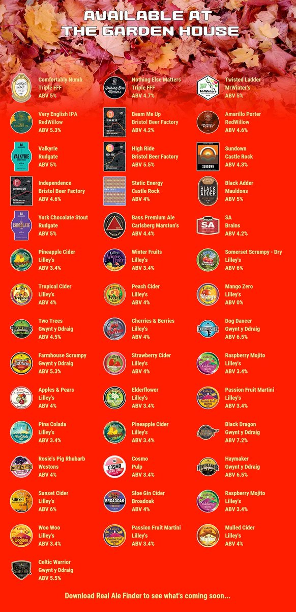 The Garden House (@thegardenhouse5) on Twitter photo On the bar today!
Beer Board: bit.ly/3hP2IrT
<a href="/TriplefffBrewer/">Triple fff Brewery</a> <a href="/wintersbrewery/">MrWinter's</a> <a href="/redwillowbrew/">Redwillow Brewery</a> <a href="/BrisBeerFactory/">Bristol Beer Factory</a> <a href="/rudgatebrewery/">Rudgate Brewery</a> <a href="/CRBrewery/">Castle Rock Brewery</a> @Mauldonsbrewery <a href="/MarstonsPLC/">Marston's PLC</a> <a href="/brainsbrewery/">Brains</a> <a href="/lilleyscider/">Lilley's Cider</a> <a href="/Gwyntyddraig/">gwyntcider</a> <a href="/PulpCiderCo/">PULP Cider</a> <a href="/FetchTheDrinks/">Fetch The Drinks</a> <a href="/NorwichCAMRA/">Norwich & District CAMRA 🍺</a>
#RealAleFinder On the bar today!
Beer Board: bit.ly/3hP2IrT
<a href="/TriplefffBrewer/">Triple fff Brewery</a> <a href="/wintersbrewery/">MrWinter's</a> <a href="/redwillowbrew/">Redwillow Brewery</a> <a href="/BrisBeerFactory/">Bristol Beer Factory</a> <a href="/rudgatebrewery/">Rudgate Brewery</a> <a href="/CRBrewery/">Castle Rock Brewery</a> @Mauldonsbrewery <a href="/MarstonsPLC/">Marston's PLC</a> <a href="/brainsbrewery/">Brains</a> <a href="/lilleyscider/">Lilley's Cider</a> <a href="/Gwyntyddraig/">gwyntcider</a> <a href="/PulpCiderCo/">PULP Cider</a> <a href="/FetchTheDrinks/">Fetch The Drinks</a> <a href="/NorwichCAMRA/">Norwich & District CAMRA 🍺</a>
#RealAleFinder