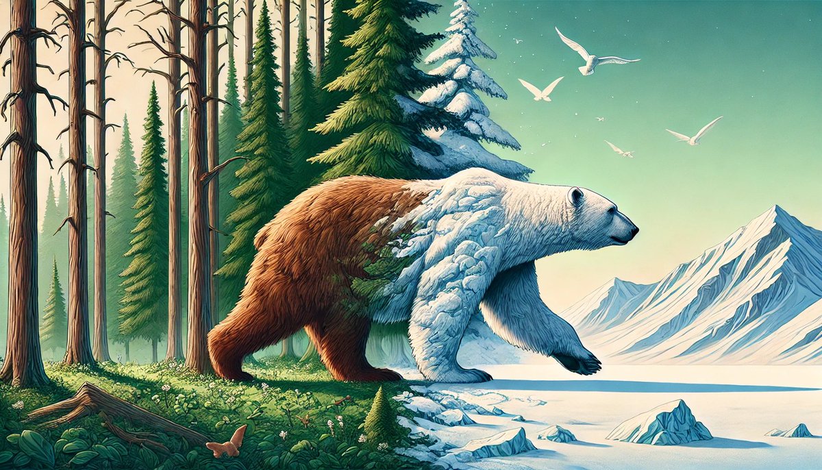 To break up your politically fueled feed...

I'm happy to present our new study on genomic adaptations of Polar bears to the Arctic published in <a href="/BioMedCentral/">BMC</a> 🐻‍❄️

We analysed 119 polar bears, 135 brown bears, and two ancient genomes (&gt;70k years old) to infer selection timing🧵